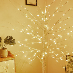 led景觀燈 跨境熱銷聖誕節日仿真白樺樹裝飾燈直播臥室裝飾造型燈
