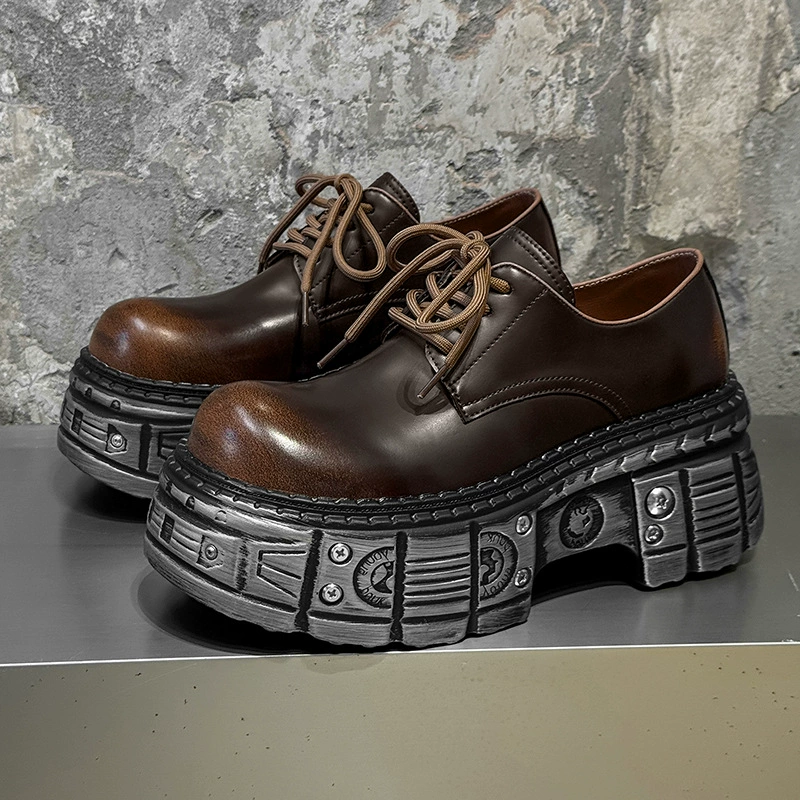 Повседневная спортивная обувь в том же стиле интернет-знаменитостей. Европейская высококачественная модная универсальная обувь для пар на толстой подошве 561217 коричневого цвета-J.