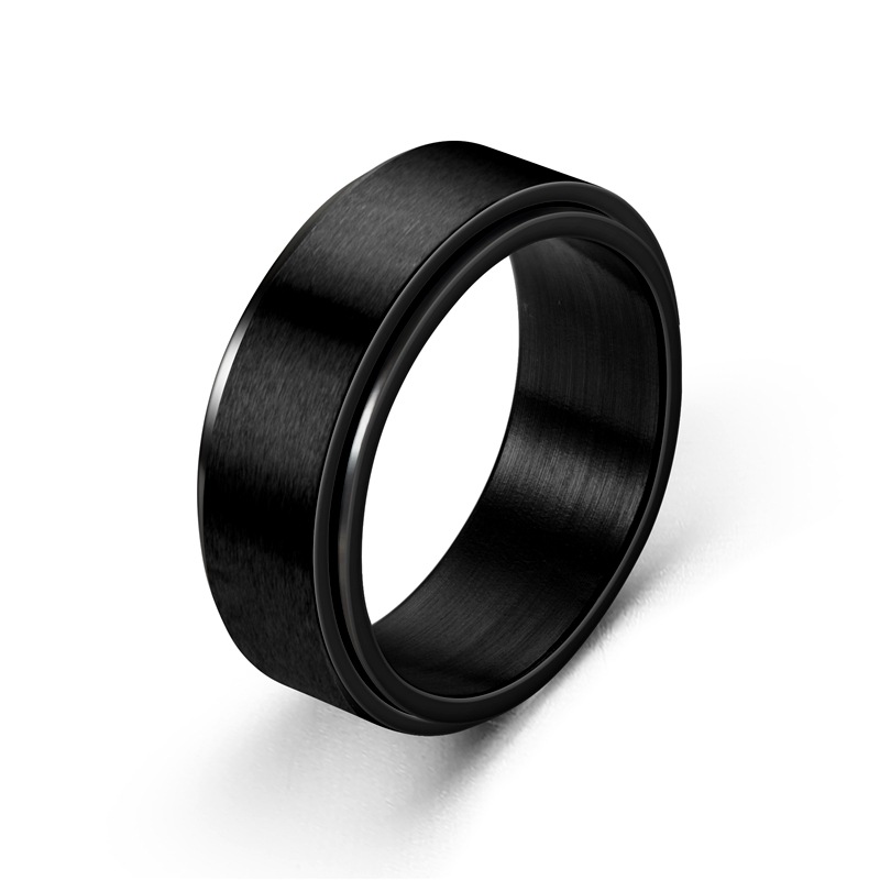 Wholesale New Style Titanium Steel Brushed Rotating Ring Nihaojewelry display picture 7