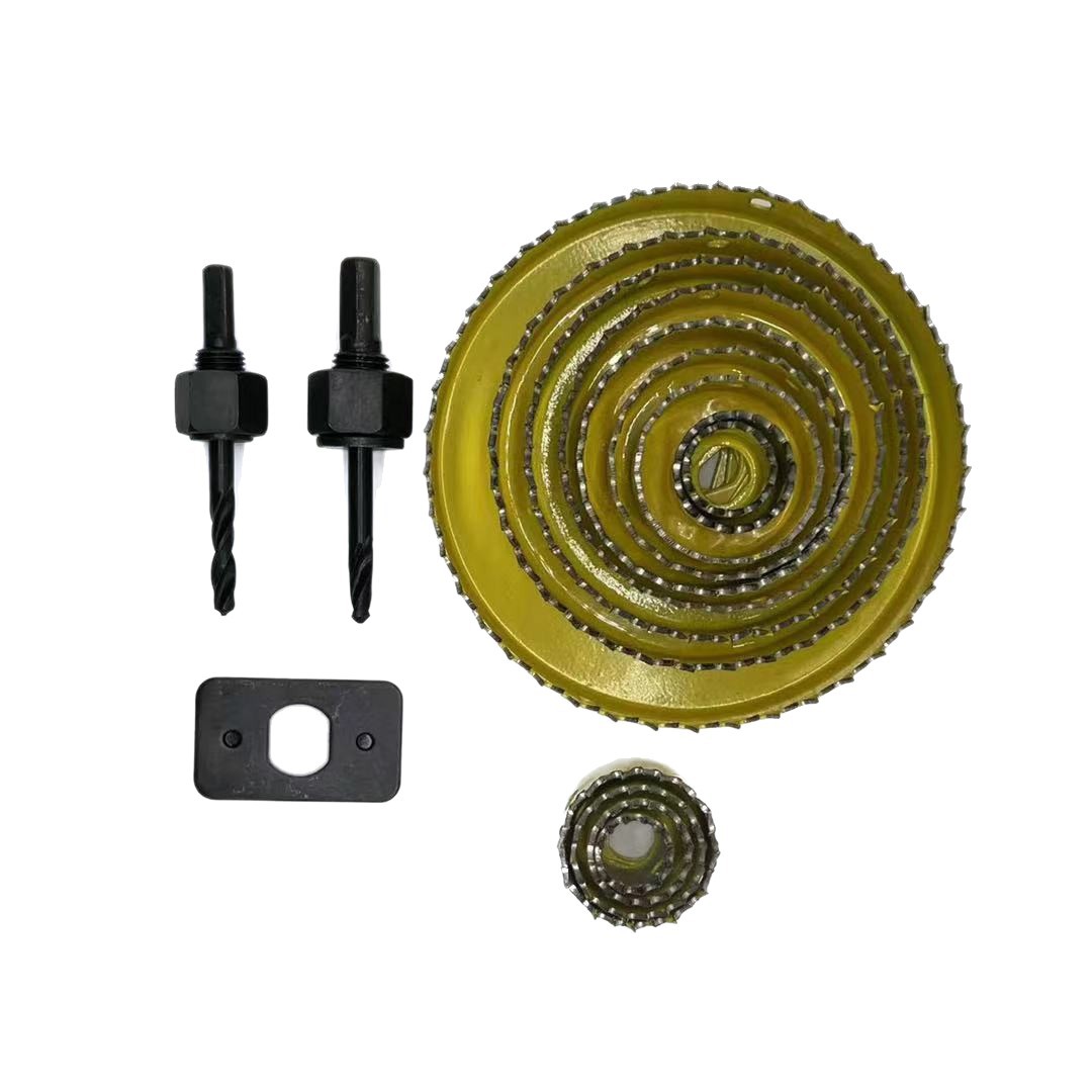 Carpintería agujero abridor taladro herramientas de carpintería conjunto completo de yeso hoja de madera de plástico taladro 13/8/5 piezas conjunto biela