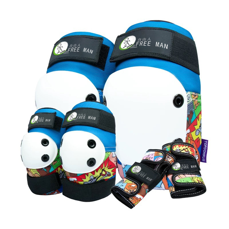Fábrica al por mayor patineta equipo de protección de patinaje sobre ruedas rodilleras para niños equipo anti-caída equipo de protección de patinaje de esquí equipo de protección 718 equipo de protección