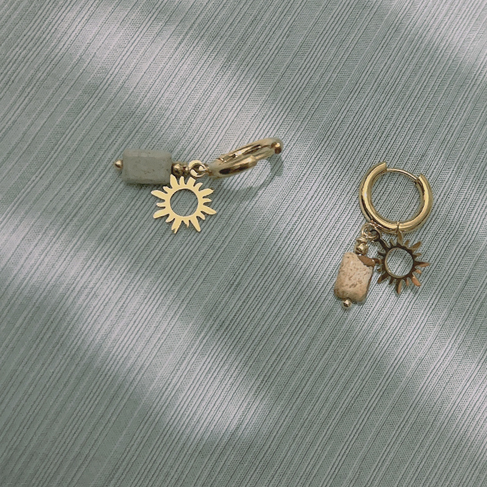 Retro Star Heart Shape Snake Titanium Steel Inlay Turquoise Earrings 1 Pair