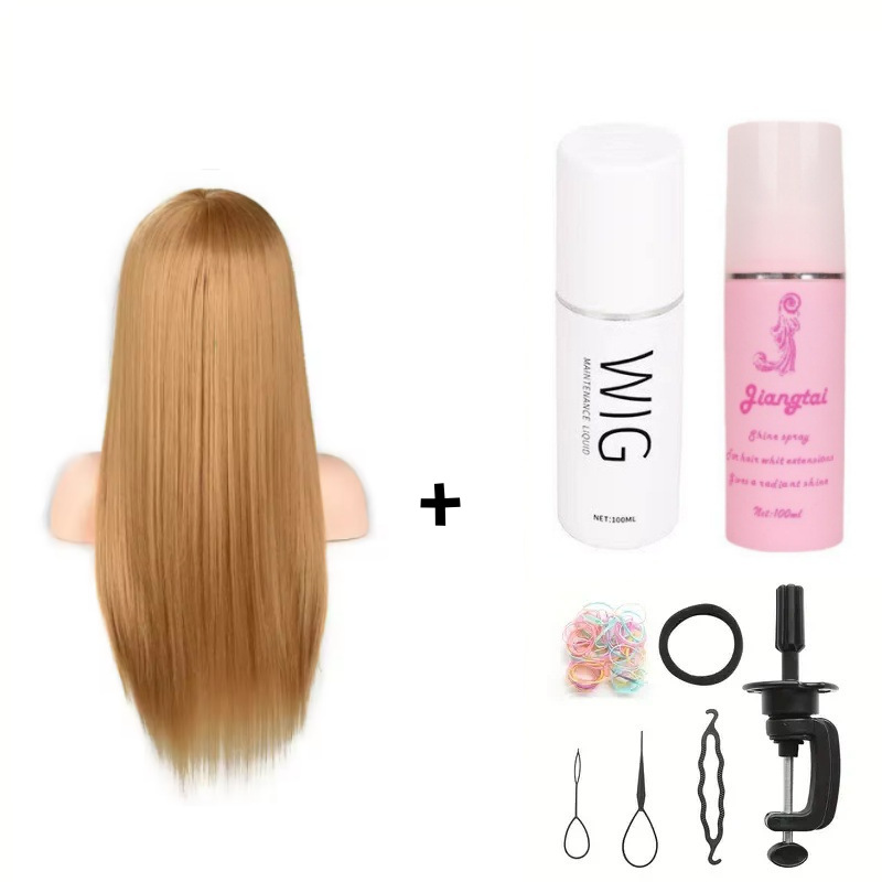 Simulación de comercio exterior, molde para el cabello, ejercicio de peluquería, permanente, trenzado, corte de cabello, peinado, peinado, peinado de muñeca, enseñanza de la cabeza, maquillaje