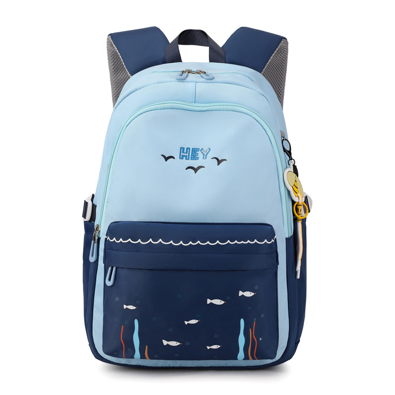 Natural de Peces nuevo estilo casual mochila para estudiantes de la escuela primaria de gran capacidad Universal para niños y niñas de Grado 3 a grado 6