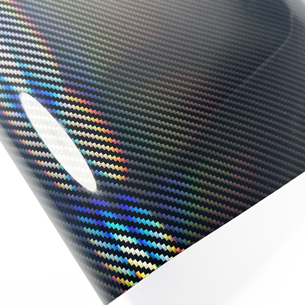 Cross-border new PET9d colorful laser rainbow carbon fiber central control interior sticker rearview mirror full body color change film