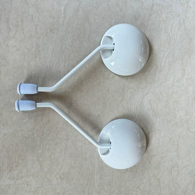Motorcycle rearview mirror Vehicle Reflective Small Round Mirror - 8mm-universal-screw-color-jelly-electric-vehicle-round-mirror-white