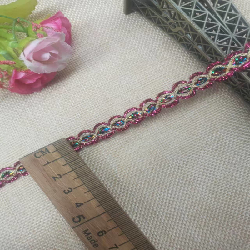 1 cm color tiras de encaje pequeño accesorios de ropa de escenario cinta de encaje de bricolaje cinta de seda de oro y plata tela decorativa encaje