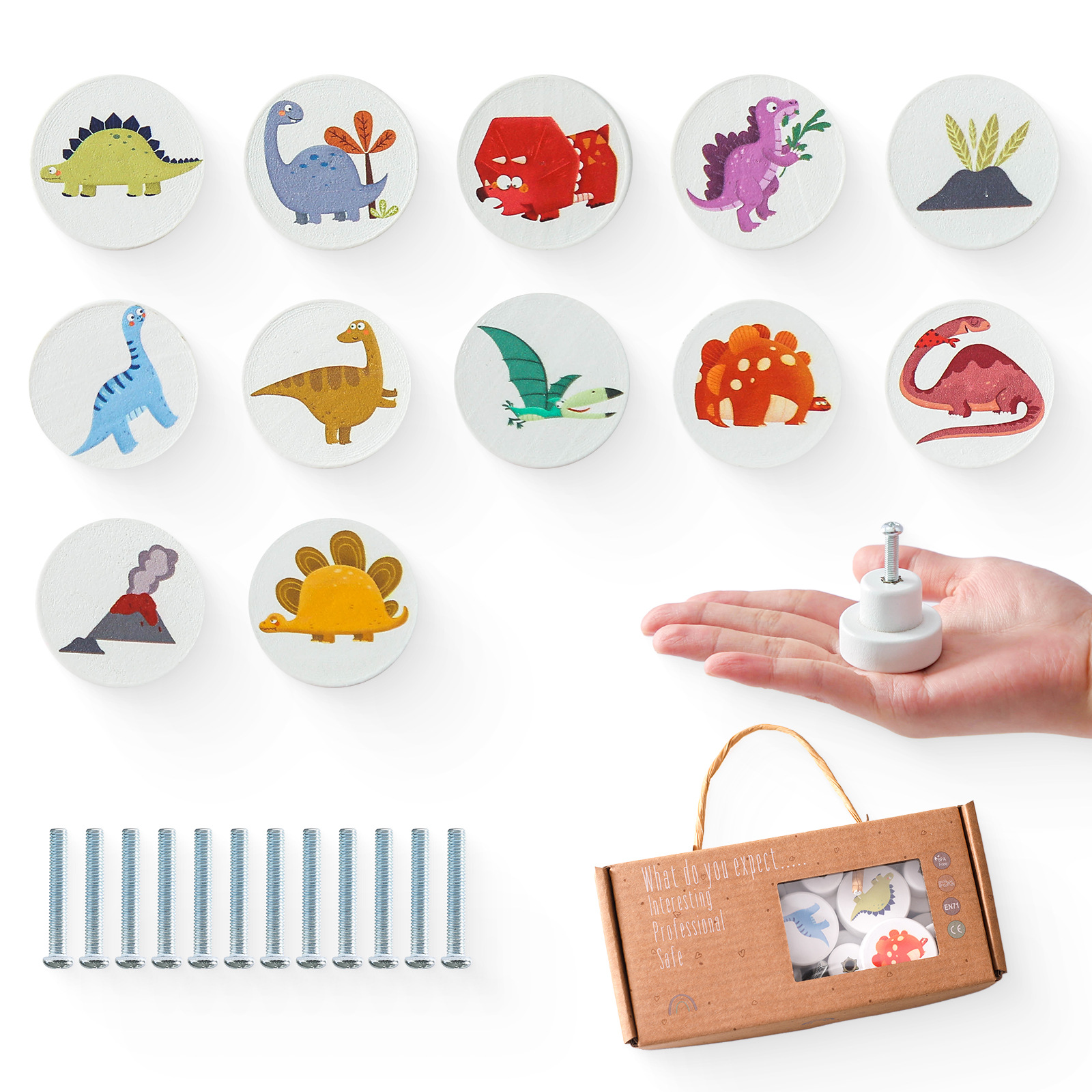 Estilo nórdico de madera lindo Arco Iris forma animal redondo cajón perilla multifuncional muebles cajón manija perilla