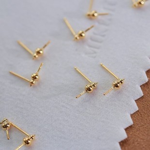 18K Gold Accessories 3mm Small Gourd Pearl Earrings Small Picture with 7-8mm Pearl Accessories Without Beads