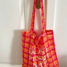 原创彩色格纹帆布包大容量复古夏日多巴胺刺绣托特包通勤包