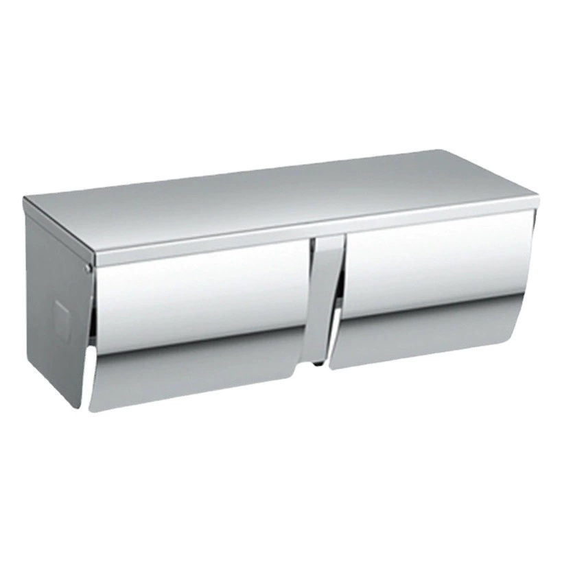 Трансграничная оптовая продажа 304 стеллаж для салфеток из нержавеющей стали для гостиничного строительства Водонепроницаемая коробка для салфеток пепельница двойной двухрулонный держатель для бумаги