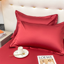 全棉100支长绒棉枕套纯色简约枕头被套纯棉高密度单人枕芯套床单
