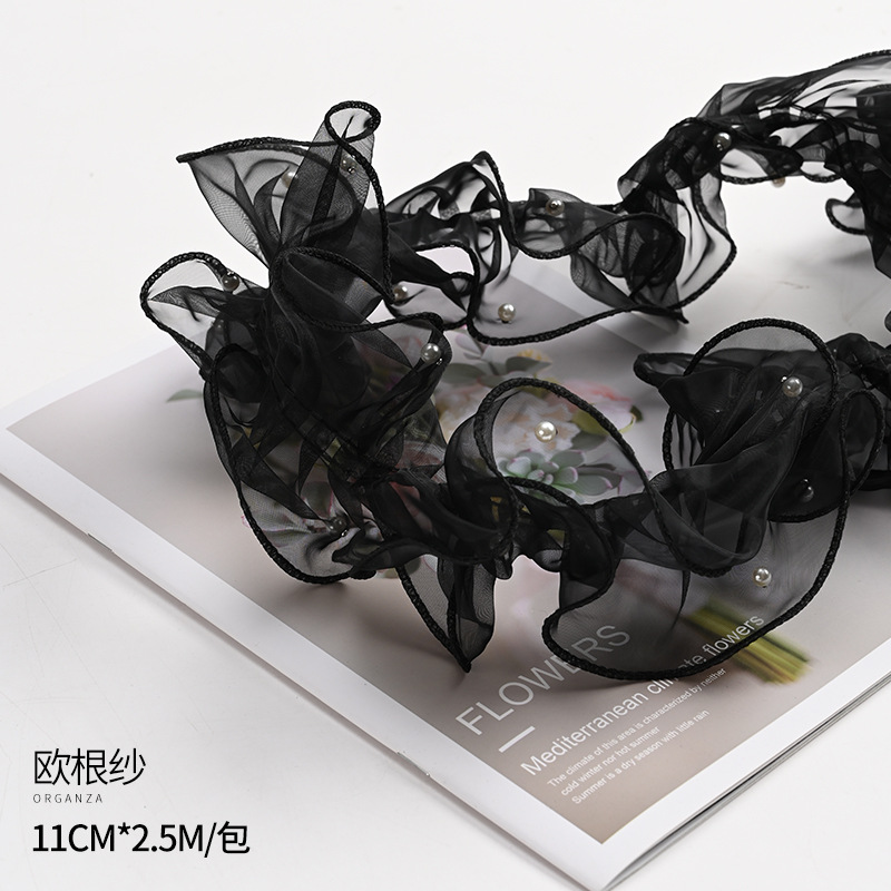 Material de embalaje de flores al por mayor Día de San Valentín Floral Regalo Ramo de papel envuelto en flores Pliegues de perlas hilo ondulado hilo ondulado