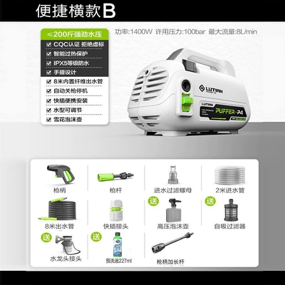 Gun Household 220V Water Pump | Car washing machine - pufferfish-1400w-long-gun-version