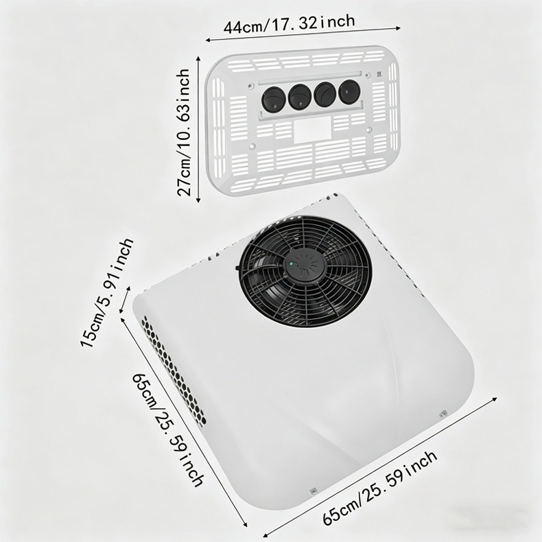 Cross-Border Supply of Integrated Parking Air Conditioners 12V24V Top-Mounted Inverter with High Cooling Capacity for Cooling and Heating in Light Trucks and Rvs