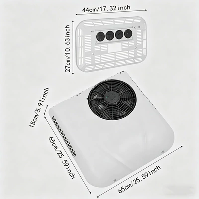Cross-Border Supply of Integrated Parking Air Conditioners 12V24V Top-Mounted Inverter with High Cooling Capacity for Cooling and Heating in Light Trucks and Rvs (Automotive air conditioning) - white-single-fan-12v-single-cooling-for-light-trucks