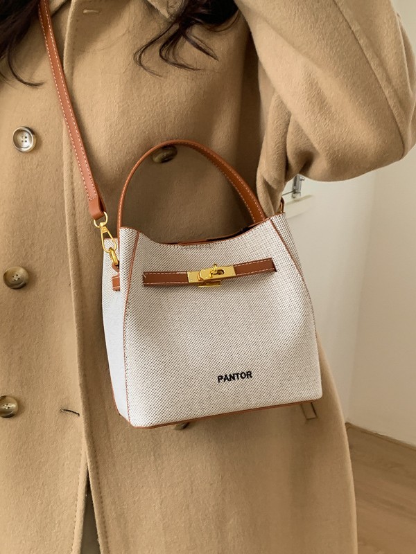 Bolso de nicho coreano bolso de cubo de agua de mujer venta caliente nuevo lienzo color de tela alta textura exquisita mochila image 3