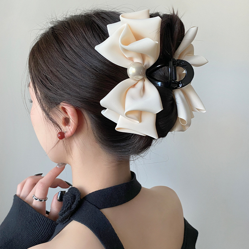 5,12 Zoll Retro-Haifischclip mit großer Schleife für Damen – Vintage-Haarspange mit voluminösem Design, hochwertiges Haar-Accessoire – Detail 3