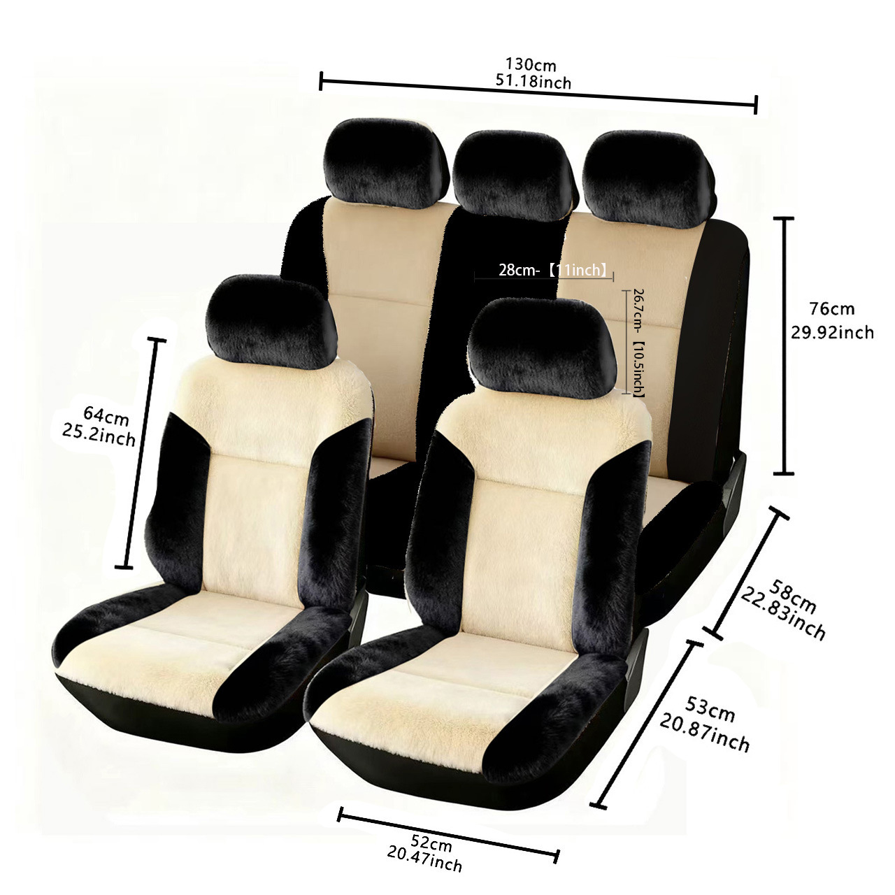 Invierno simple felpa cubierta de asiento caliente cojín universal invierno cómodo asiento de automóvil cojín conjunto