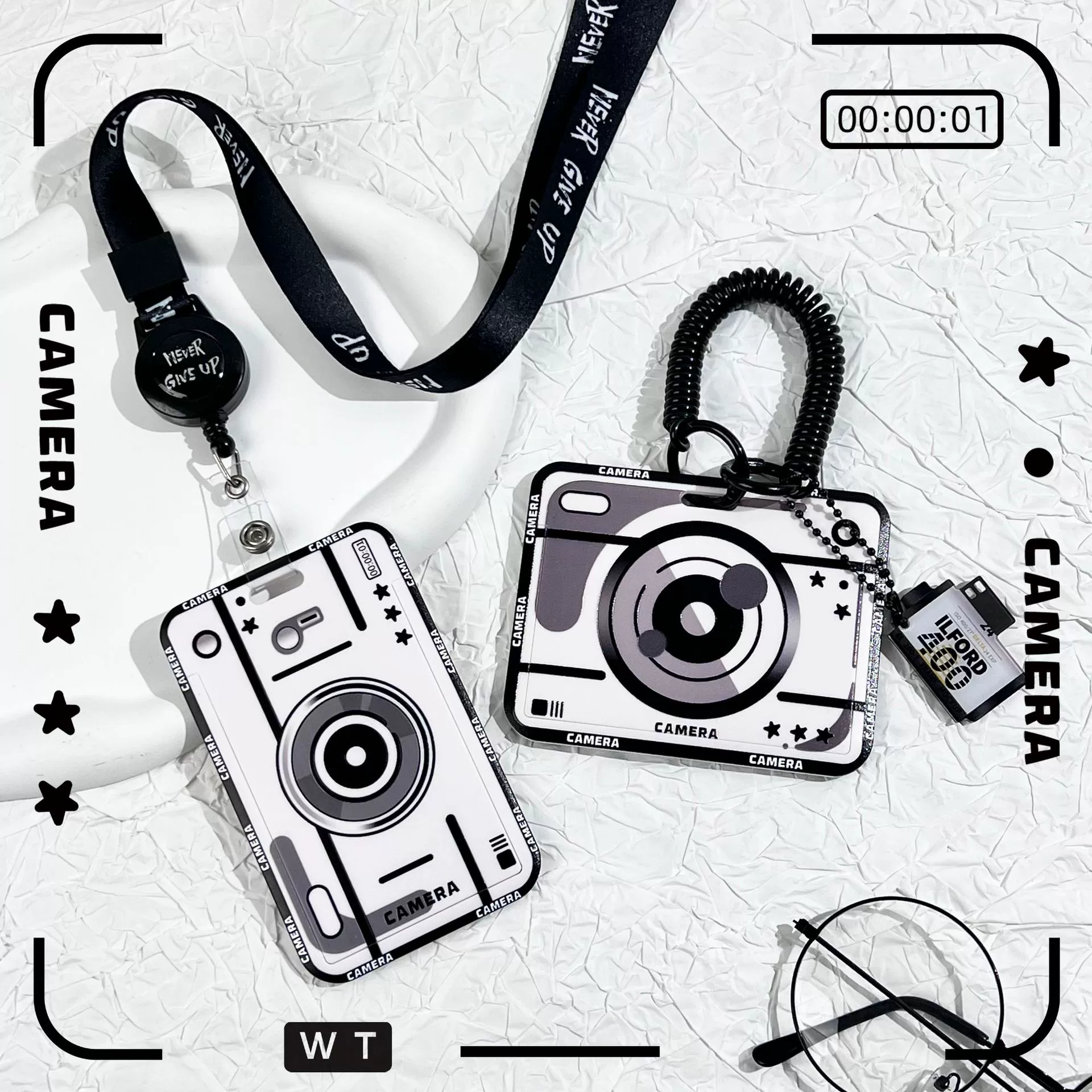 Креативная камера чехол для карты ABS жесткий студенческий кампус карточка для еды чехол для слайда оптовая карта защиты для автобуса