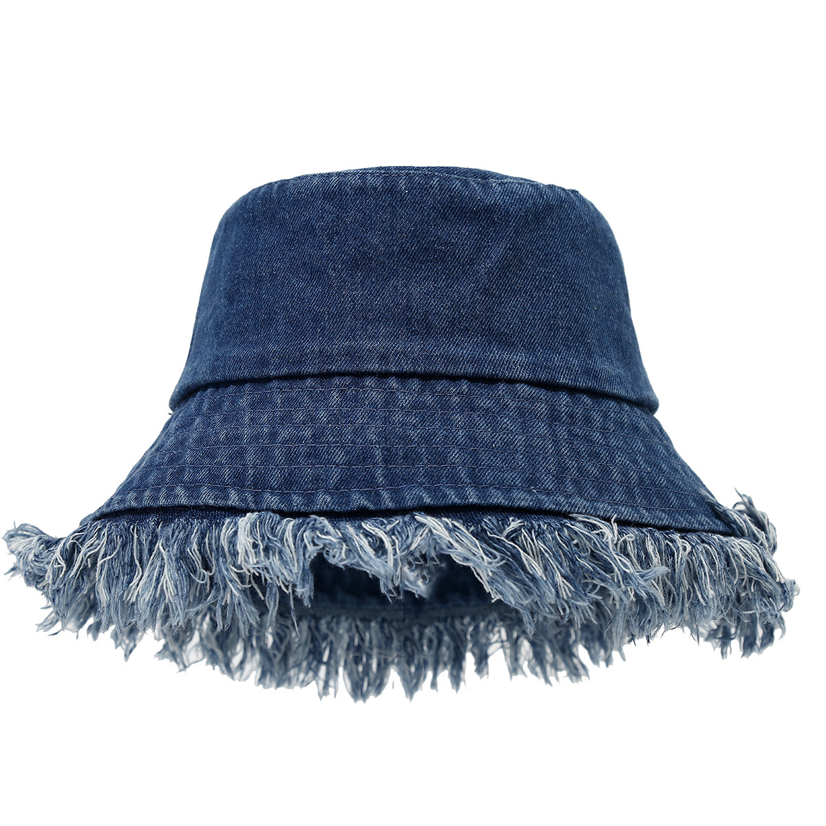 Marca de moda viejo sombrero de pescador de mezclilla sin filo moda de la calle de primavera y verano tablero de luz lavada sombrero de lavabo grande sombrero de mujer
