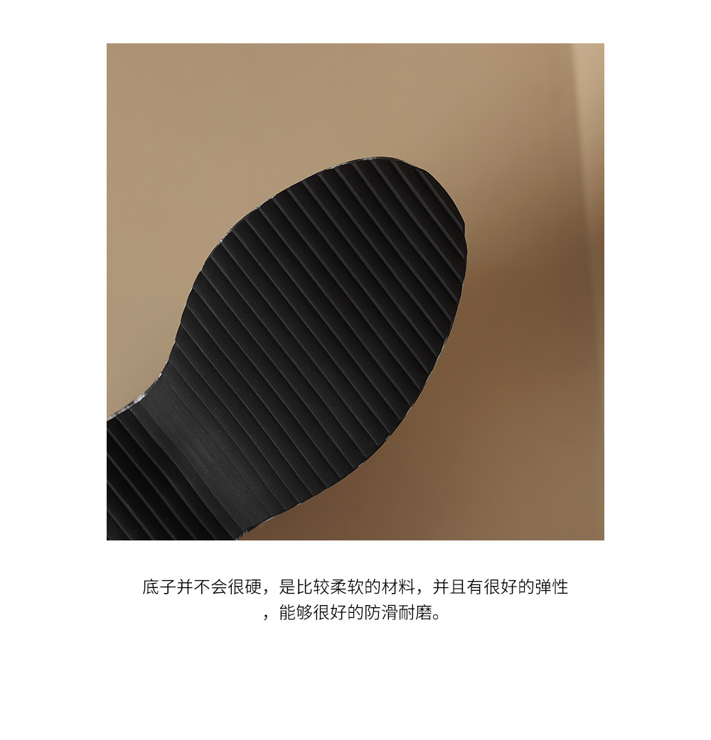 Sandal cao gót nữ quai ngang họa tiết da báo, gót vuông 9 cm, đế xuồng — Màu đen chi tiết 22