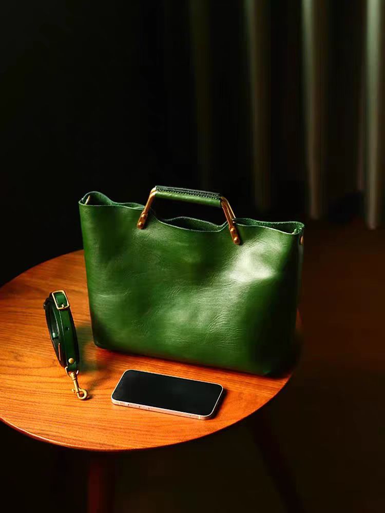 Elegant Minimalist Women's Handbag, Versatile Fashion Genuine Leather Crossbody Bag, Large Capacity Business Commuter Tote Bag - Thumbnail 6
