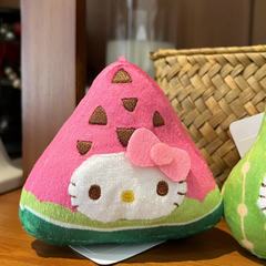 热带水果kitty毛绒挂件可爱KT猫公仔西瓜菠萝梨子包包挂饰钥匙扣