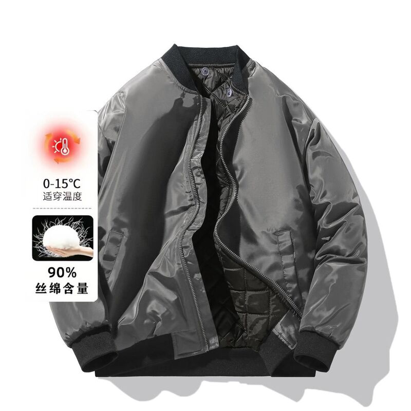 Autumn and Winter Loose Men's Baseball Pilot Couple Men's and Women's Thickened Jackets Black Warm and Stain-Resistant Direct Sales