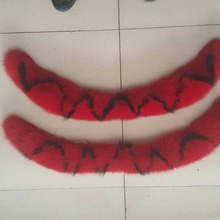 九狐厂家仿貉子毛毛领超大 帽子毛领人造 染色 毛领围脖人造 红色