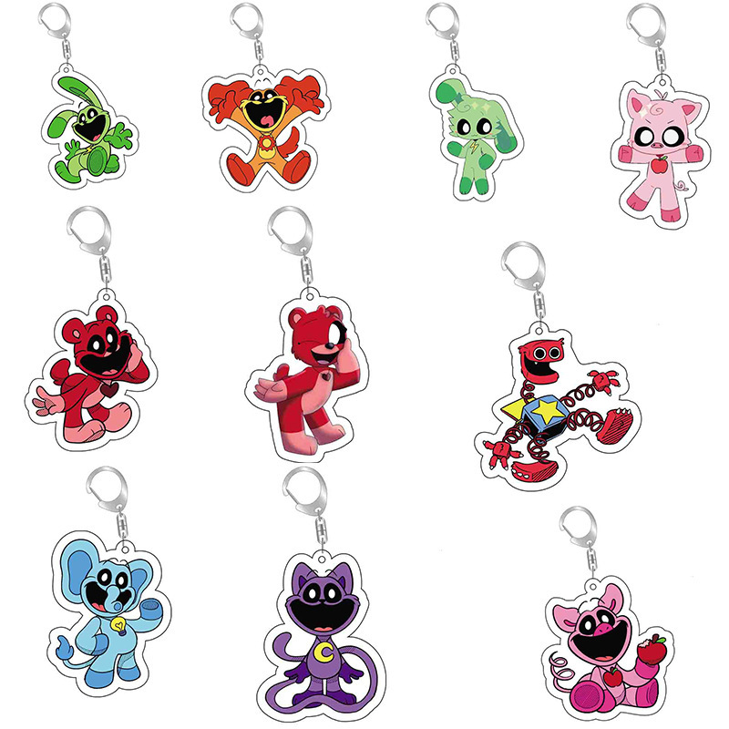 Anime game peripheral cross-border hot smile small animal expression cute acrylic keychain pendant