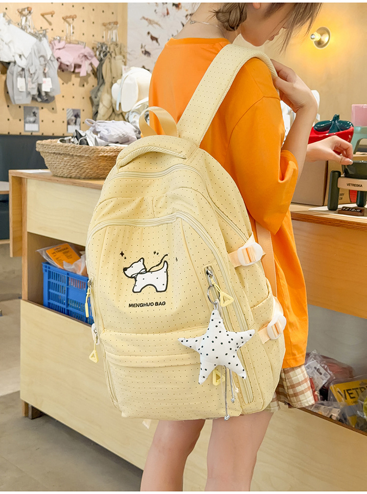 Herbst-Neukollektion Cartoon niedliche hochwertige Nylon großvolumige Rucksack für Schüler der Mittel- und Oberstufe Damen Pendler Doppelschulter-Rucksack