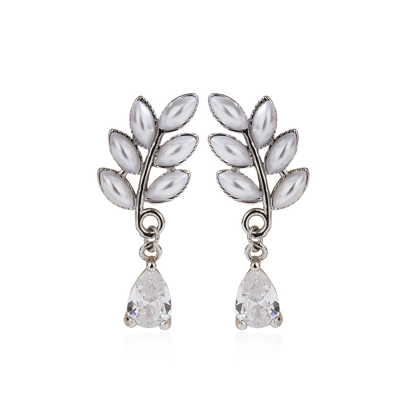 Pendientes de perlas artificiales de Plata de Ley 925 para mujeres nicho diseño retro pendientes simples elegantes pendientes de alta calidad