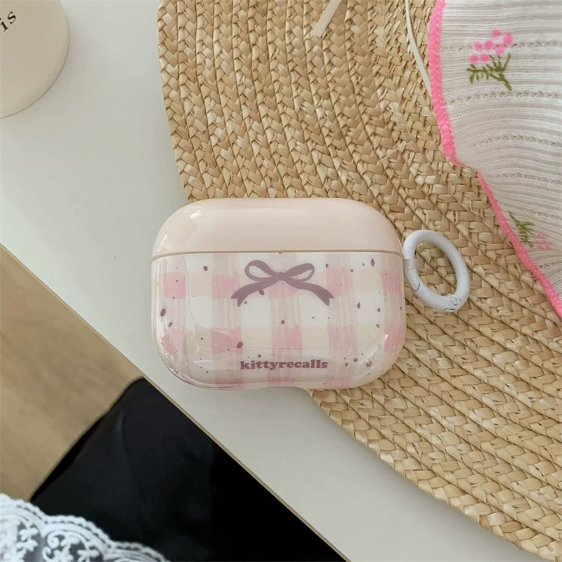 Розовый кожух из клейм IMD + кольцо для AirPods 1/2/3, AirPods Pro 2 & Pro - защитный чехол