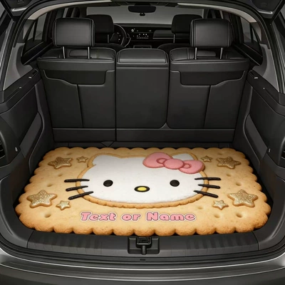 Cross-Border Sanrio Printed Dust-Proof Mat for Cars, Cartoon Design, Dirt-Resistant, Wear-Resistant, Easy to Care For, Trunk Mat, in Stock (Avtomobil döşəmə paspasları) - 0320-cartoon-trunk-mat-1-flat-effect-not-3d-effect-75100cm-crystal-velvet-dot-plastic-bottom