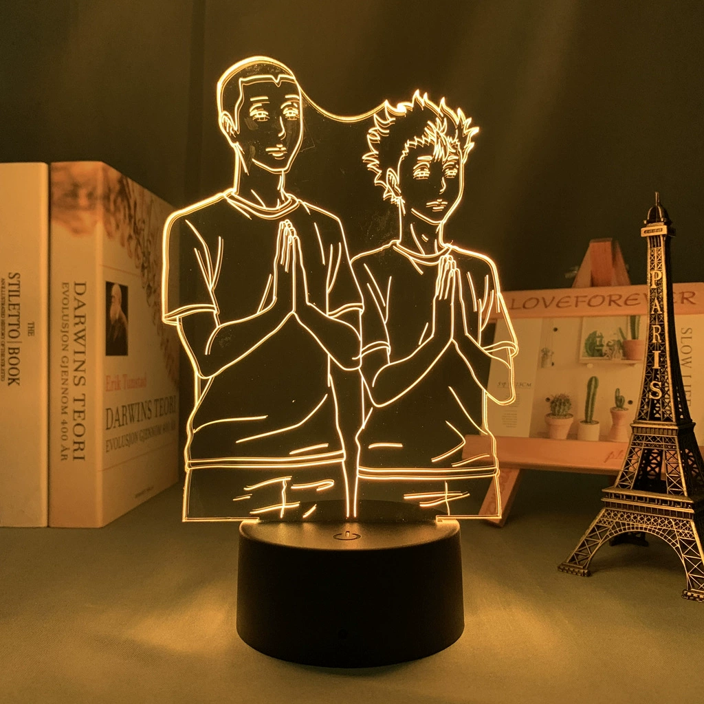 Акриловая ночная LED-лампа с волейболом, минифигура, 3D, подарок на день рождения