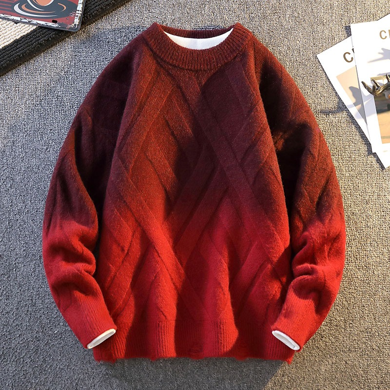 Winter keep warm base fashionable sweater with a round collar