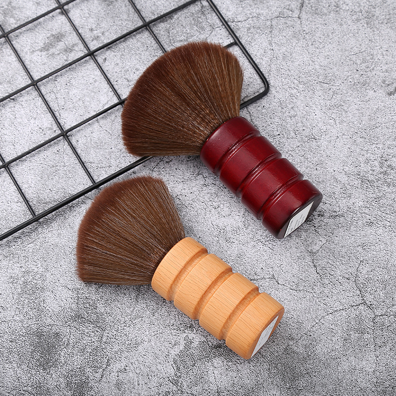 Cross-border Export Hair Sweeping Wooden Handle Duster Brush Soft-bristled Bangs Broken Hair Brush Barber Shop Hair Salon Neck Brush Hairdressing Tool Wholesale