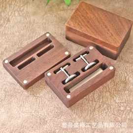 现货袖扣领带夹收纳盒磁吸盖男士领带夹纽扣储物盒耳钉饰品盒logo