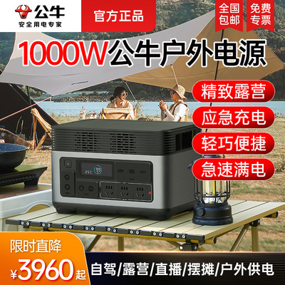 [ 1000W Power black]bull outdoors move source 220v Night market Stall up automobile Energy Storage capacity