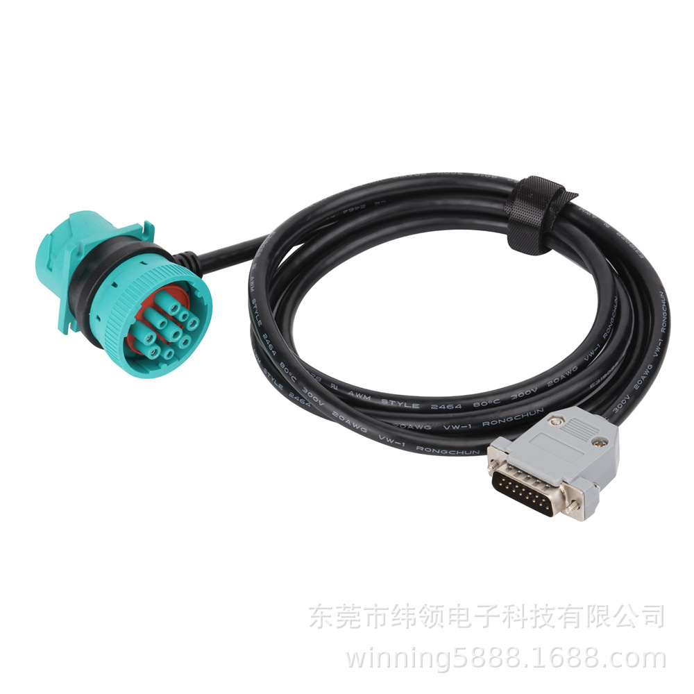 DB15针公头至J193929针适配器Y型电缆