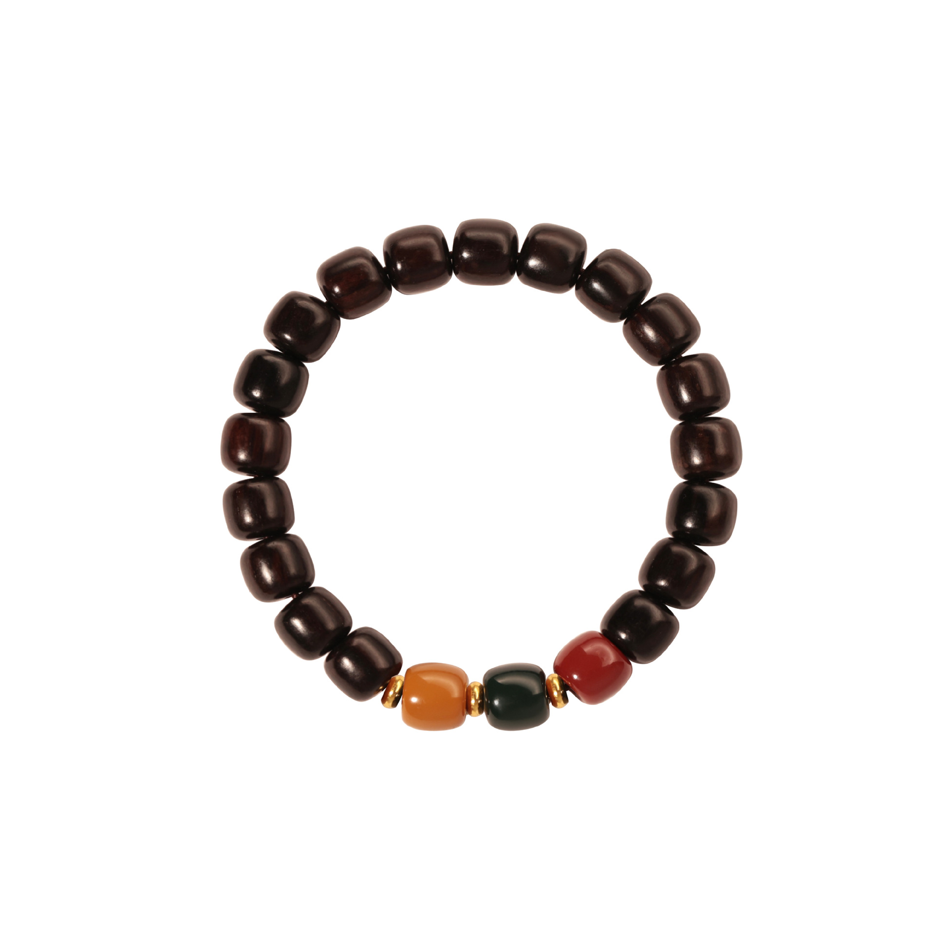 Pulseras de madera negra natural para parejas de hombres y mujeres juegan con un nuevo anillo de madera de estilo chino de Buda pulseras de nicho retro