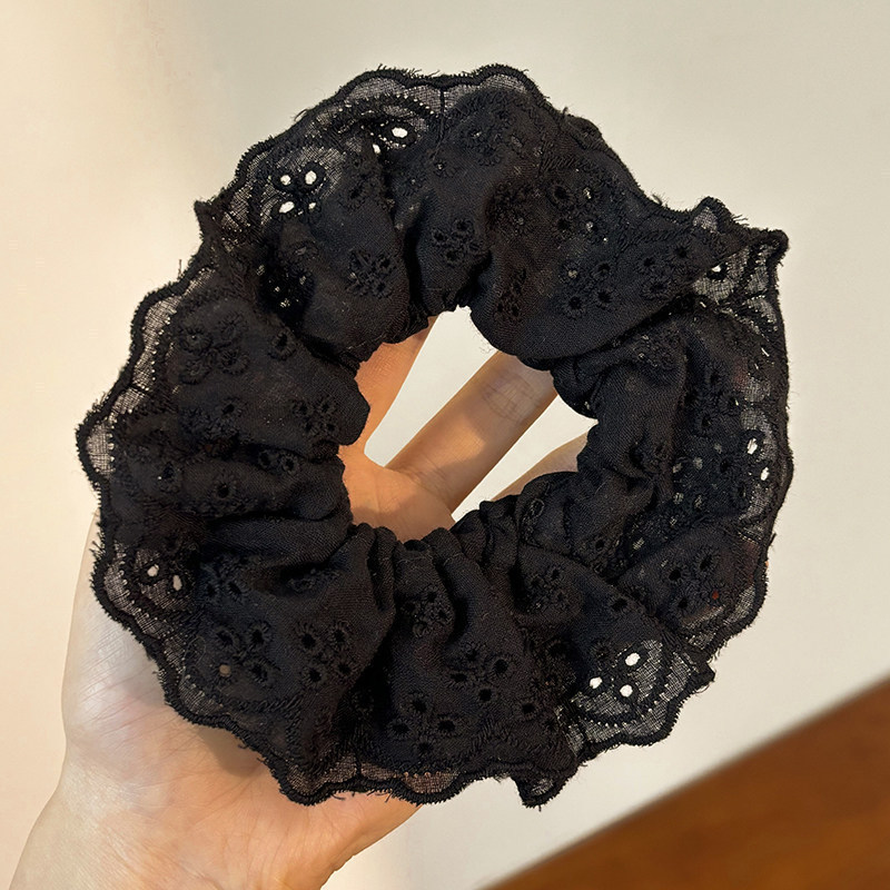 Satín coreano anillo de cabello de intestino grande mujer de moda cuerda de cabeza de alta calidad temperamento flor de cabello bola de cabello toque de cabeza