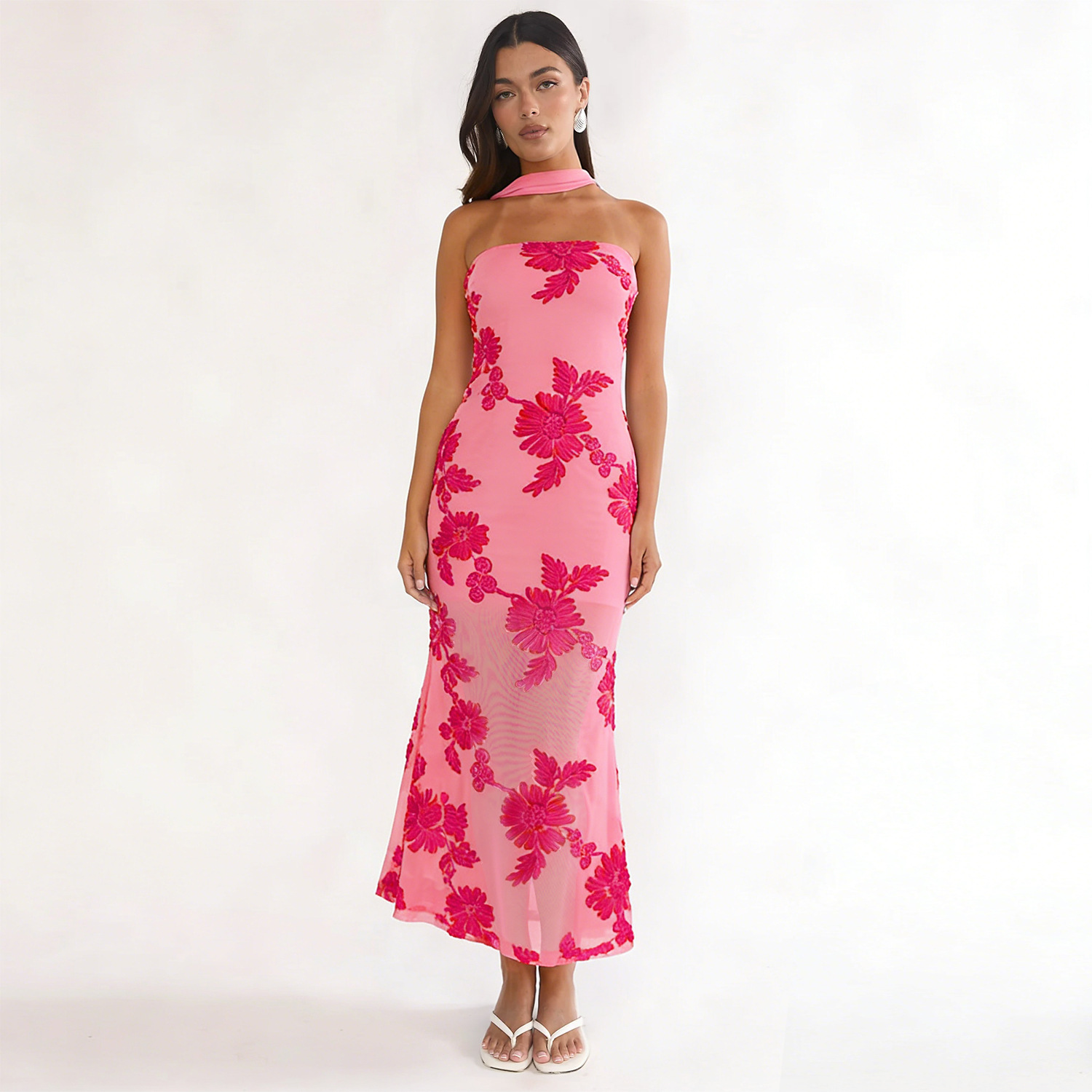 C7671 Aliexpress transfronterizo Amazon Europa y América de moda de verano temperamento sexy delgado vestido de espalda abierta