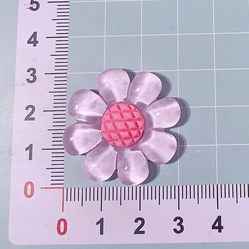 Transfronterizo nuevo macarón color transparente ocho pétalos flor diy accesorios de resina crema pegamento para el cabello pinzas para el cabello caso de teléfono móvil hecha a mano