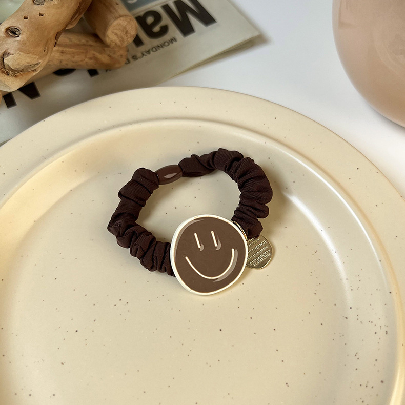 Neue Herbst- Und Winterlegierungsfarbe Tropft Öl Smiley Pferdeschwanz Haarseil Seitenclip Haarschmuck display picture 9