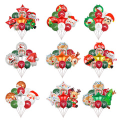 外国貿易の新しいクリスマス装飾風船セット笑顔雪だるまヘラジカ新年配置クリスマスツリーパーティー装飾