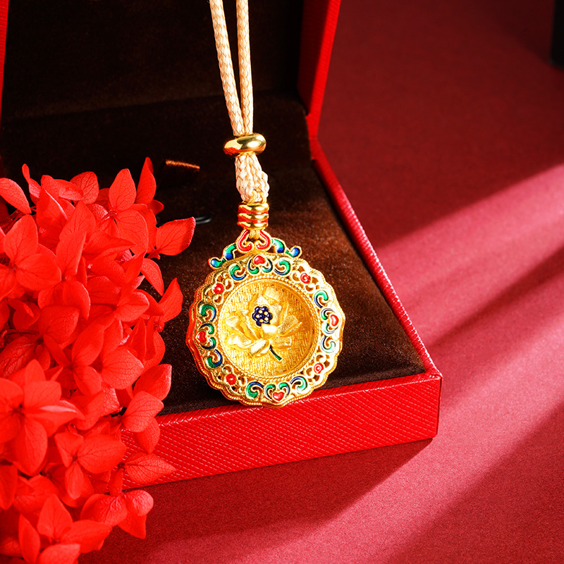Collar de oro de arena de Vietnam, brújula de ocho tesoros, seguridad, lión de oro Xiangyun, nuevas joyerías chinas al por mayor.