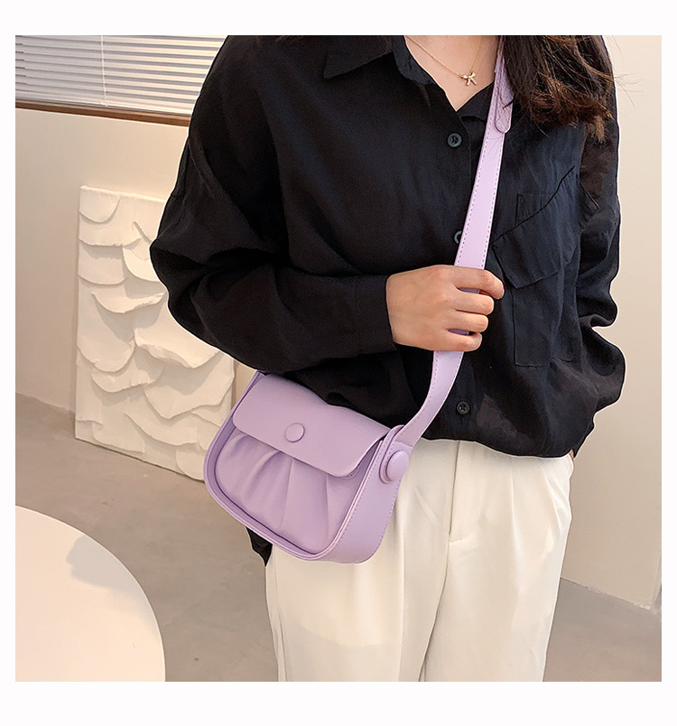 Wholesale Solid Color Shoulder Crossbody Saddle Bag Nihaojewelry display picture 130