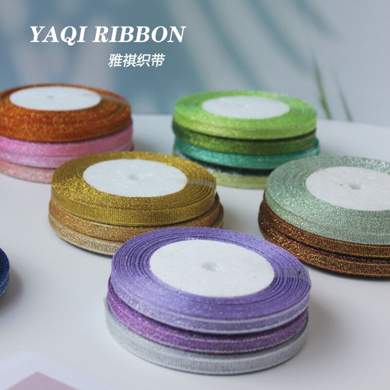 7mm 25Y Shiny Onion with Colorful Onion with Bow Ribbon Ribbon Ribbon Ribbon DIY Hair Accessories Material Packaging Ribbon